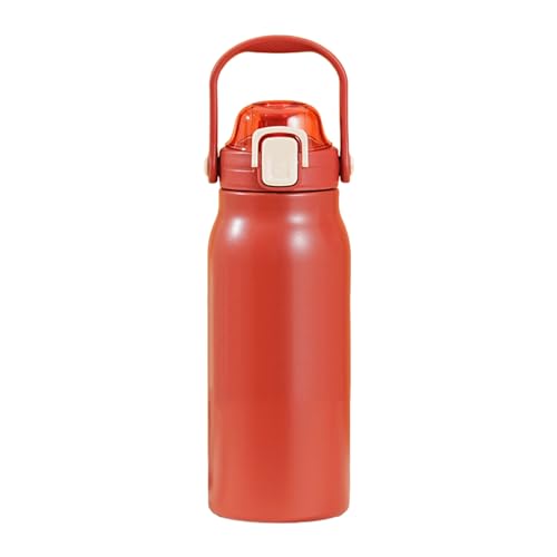 Trinkflasche 1300ML Edelstahl, Isolierte Thermosflasche, Wasserflasche Mit Strohhalm, Thermoskanne Auslaufsicher von NPYQ