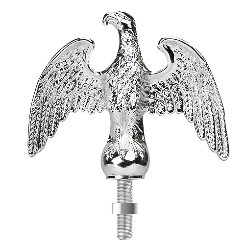 NQ Silberfarbener Fahnenmast, Adler-Endstück, Ornament, Aluminiumlegierung, Adler-Endstück für 50,8 cm/65,2 cm/76,2 m Outdoor-Teleskop-/Sektionalflaggenmasten (Silber, 17,8 cm) von NQ