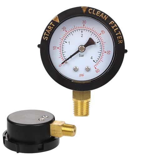 NQEUEPN 0-60 PSI Manometer für Pool Filter, Digitaler Start und Reinigung Filter-Manometer zum Messen Schwimmpumpen Pool Spa Aquarium von NQEUEPN