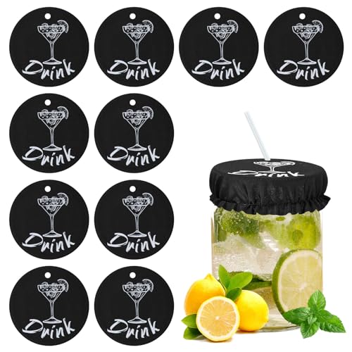 10stk Getränkeüberzug zum Schutz vor Alkohol, Waschbar Becherüberzug Scrunchie Anti-Spike Wiederverwendbar Getränkeschutzkappe mit Löchern für Strohhalme für Frauen Mädchen Club Bar von NQEUEPN