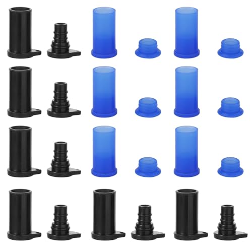 12 Paare Solar-Anschlusskappen, Staub und Wetterfest Solarkabel-Endkappe Männliche und Weibliche Kappe Solarpanel-Zubehör (Schwarz, Blau) von NQEUEPN