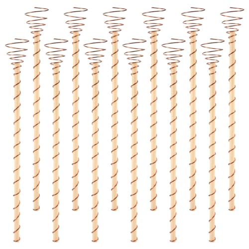 12stk Elektrokultur Pflanzstäbe, 29,2cm Lange Kupfer Gartenstäbe Hochleistungs Kupferspulenantennen Lange Elektrokulturantenne für das Wachstum von Pflanzen Obst und Gemüse von NQEUEPN