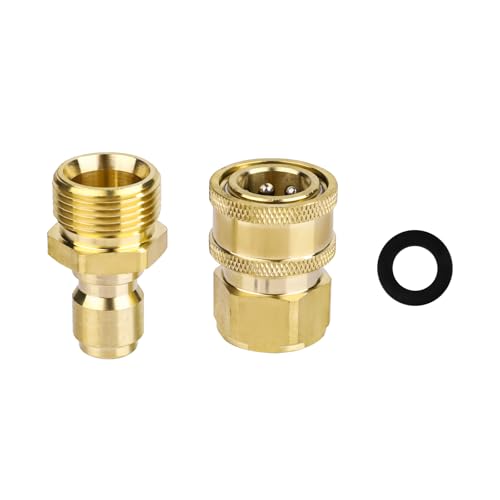 2 Stück Schnellanschluss-Set für Hochdruckreiniger, M22 14mm auf 1/4 Zoll Hochdruckreiniger-Adapter-Set 5000 PSI Schnellanschluss-Schlaucharmaturen für Hochdruckreiniger-Pistole Schlauch Pumpe von NQEUEPN