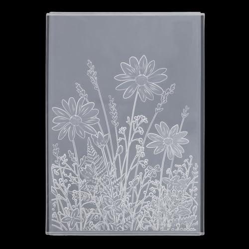 3D Prägefolder, 12,7x17,78cm Blumenblatt Hintergrund Kunststoff Prägeplatten zur Kartengestaltung Prägeschablone Geprägte Schablonenplatten für DIY Bastel Scrapbooking Papieralben von NQEUEPN