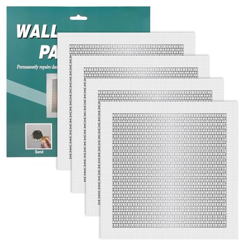 4 Stück Trockenbau Flicken, 20x20cm Selbstklebende Reparaturflicken für Wandlöcher Reparaturset für Trockenbau-Flicken zum Reparieren kaputter Wände oder zum Füllen von Decken von NQEUEPN