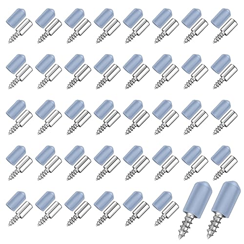 40 Stück Regalstützstifte selbstschneidende Schrauben, Schrank-Laminat-Stütze Regalhalterstift mit Grauer Hülse Selbstbohrende Metallschrauben für Schrank, Schrank, Kleiderschrank von NQEUEPN