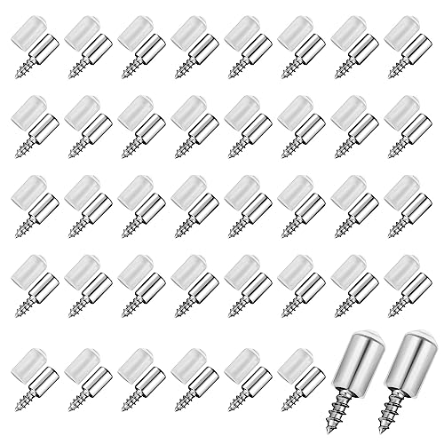 40 Stück Selbstschneidende Schrank Regal Halter Schrauben mit Anti-Rutsch-Hülsen Selbstschneidende Schrauben Regalhalterungs Schrauben Regalstützstifte für Schrank von NQEUEPN