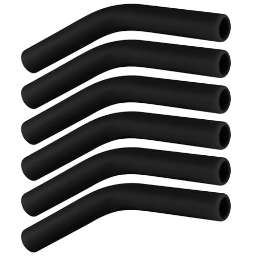 6 Stück Silikon Strohhalm Spitze, Wiederverwendbar Strohhalm-Spitzen-Abdeckungen Ersatz Silikon Strohhalme Tips Passend für 8mm Außendurchmesser Metall Edelstahl-Strohhalme (Schwarz) von NQEUEPN
