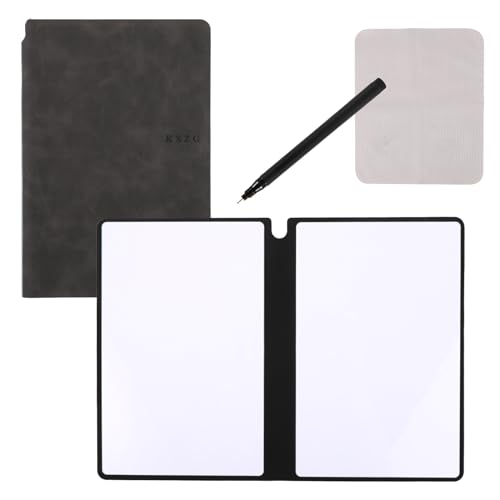 Dry Erase Notebook, 24 x 16,5 cm Wiederverwendbares Trocken Abwischbares Notizbuch Löschbares Notizbuch Whiteboard-Notizbuch für Unternehmen Zuhause Büro (Dunkel Grau) von NQEUEPN