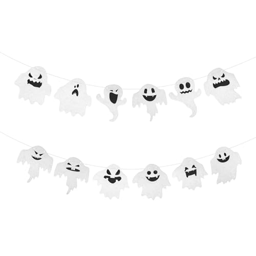 Halloween Geisterbanner zum Hängen, Gruselige Geistergirlande Glitzerndes Halloween Partybanner für Spukhäuser Türen Wände Kamine Partyzubehör für Drinnen und Draußen Halloween Geisterbanner zum Hängen, Gruselige Geistergirlande Glitzerndes Halloween Partybanner für Spukhäuser Türen Wände Kamine Partyzubehör für Drinnen und Draußen von NQEUEPN