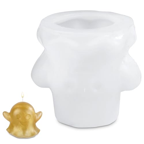 Halloween-Kerzenschablone, 3D-Geisterform Silikon-Geisterkerzenschablone für Seife Süßigkeiten Schokolade Halloween-Harzschablone für Heimwerkerarbeiten Spukhaus Hochzeitsfeier-Dekoration Halloween-Kerzenschablone, 3D-Geisterform Silikon-Geisterkerzenschablone für Seife Süßigkeiten Schokolade Halloween-Harzschablone für Heimwerkerarbeiten Spukhaus Hochzeitsfeier-Dekoration von NQEUEPN