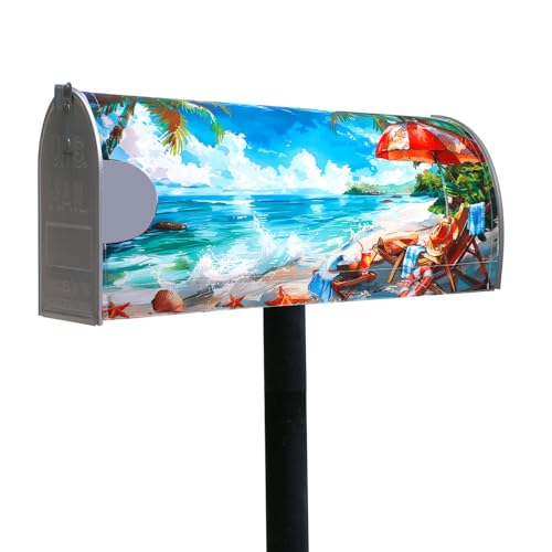 NQEUEPN Strand-Briefkastenabdeckung, 46x53cm Standardgröße magnetische Sommer-Briefkastenabdeckung Briefkastenabdeckung für draußen Garten Hof Bauernhaus Zuhause von NQEUEPN