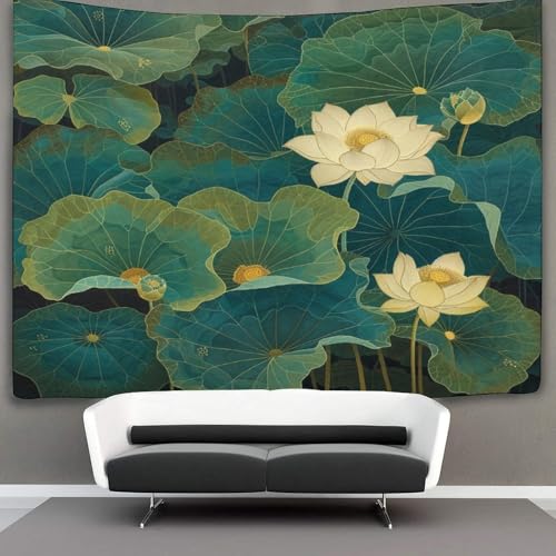NQHXLRUDC 3D Druck Lotus Wandteppiche Poster Ornament Wandbehang Wandteppich Wanddeko Wandbehang Für Schlafzimmer Wohnzimmer Tapisserie 70cmx100cm von NQHXLRUDC