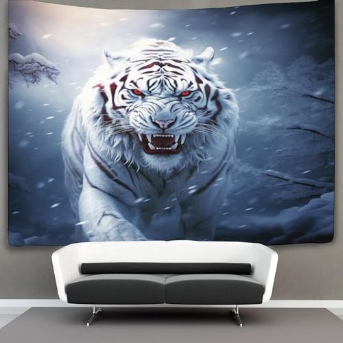 NQHXLRUDC 3D Druck Tiger Wandteppiche Poster Ornament Wandbehang Wandteppich Raumteiler Vorhang Für Wohnzimmer Dekor,Schlafzimmer Tapisseries 70cmx100cm von NQHXLRUDC