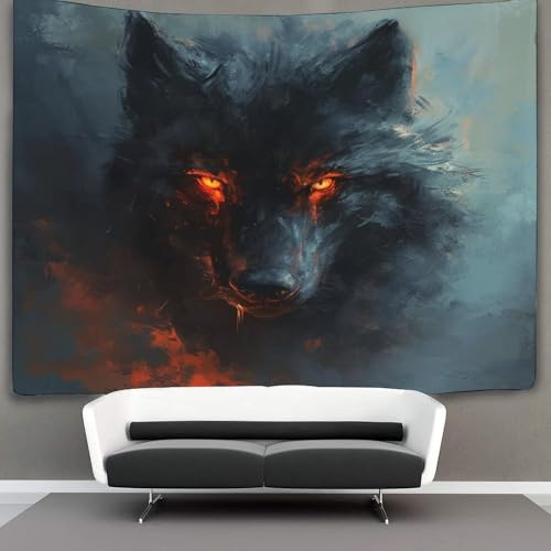 NQHXLRUDC 3D Druck Wolf Wandteppiche Poster Ornament Wandbehang Wandteppich Wanddeko Wandbehang Für Wohnzimmer Schlafzimmer Wohnheim Dekor Tapisseries 150cmx200cm von NQHXLRUDC