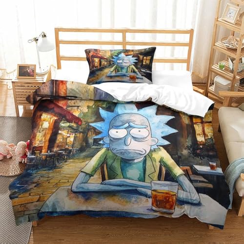 NQHXLRUDC Animation 3D Drucken Bettwäsche Set Originalität Bettwäsche Microfaser Kissenbezug 2teilig Mit Reißverschluss Für Teens Single（135x200cm） von NQHXLRUDC