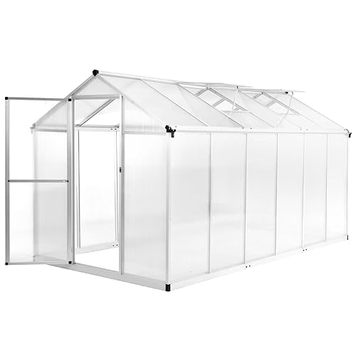 Artikelgewächshaus Aluminium 362x190x195 cm 13,41 m Rasen & Garten Gartenarbeit Gewächshäuser von NQJIBUE