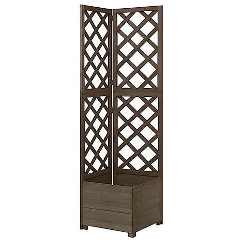 Item-Corner Rankgitter grau 40x40x150 cm massives Tannenholz Rasen & Garten Gartenarbeit Töpfe & Pflanzgefäße von NQJIBUE