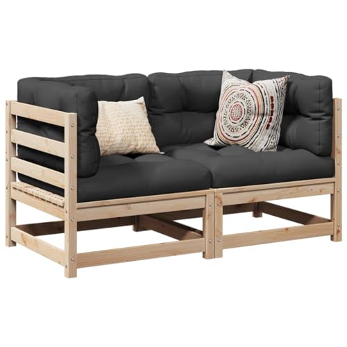 NQJIBUE 2-teiliges Garten-Sofa-Set aus massivem Kiefernholz, Outdoor-Möbel-Set von NQJIBUE