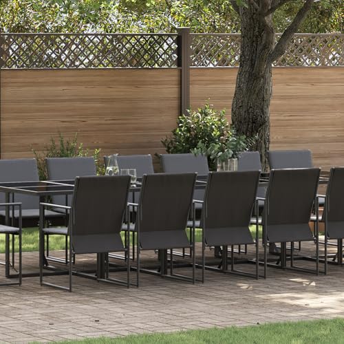 NQJIBUE 22-teiliges Garten-Esszimmer-Set mit Kissen, Stahl und TextileneOutdoor Sets von NQJIBUE