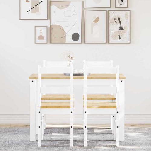 NQJIBUE 5-teiliges Esszimmer-Set, Panama, weiß, Massivholz, Kiefer, Möbelsets, Küchen- und Esszimmermöbel-Sets NQJIBUE 5-teiliges Esszimmer-Set, Panama, weiß, Massivholz, Kiefer, Möbelsets, Küchen- und Esszimmermöbel-Sets von NQJIBUE