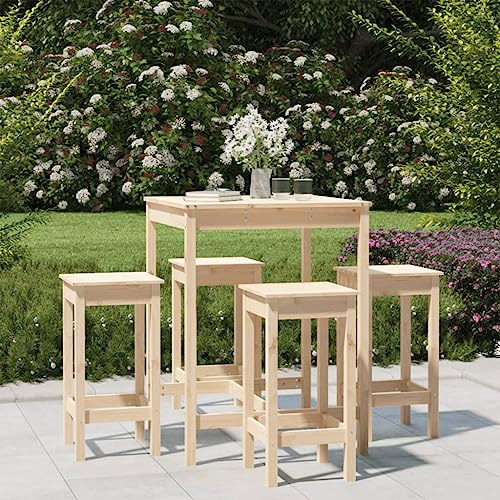 NQJIBUE 5-teiliges Gartenbar-Set aus massivem Kiefernholz, Outdoor-Möbel-Set von NQJIBUE