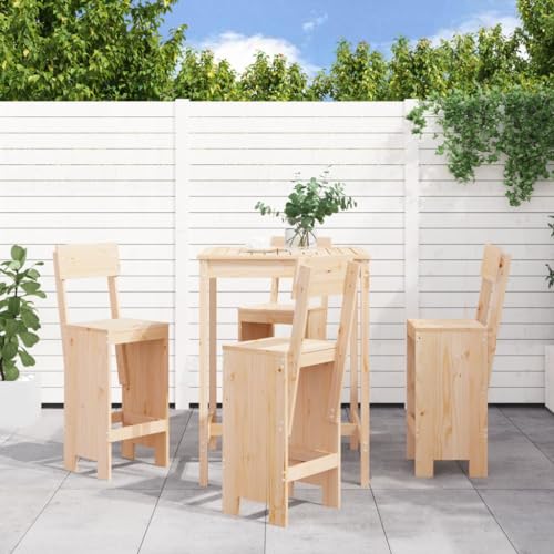 NQJIBUE 5-teiliges Gartenbar-Set aus massivem Kiefernholz, Outdoor-Möbel-Set von NQJIBUE