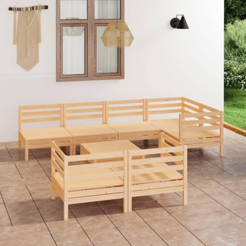 NQJIBUE 8-teiliges Garten-Lounge-Set aus massivem Kiefernholz, Outdoor-Möbel-Sets NQJIBUE 8-teiliges Garten-Lounge-Set aus massivem Kiefernholz, Outdoor-Möbel-Sets von NQJIBUE