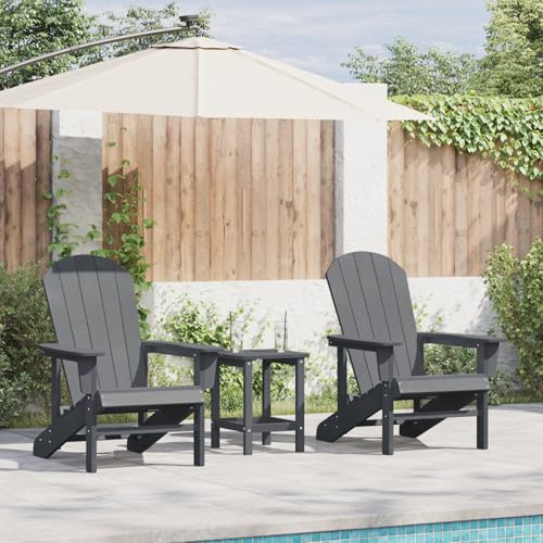 NQJIBUE Adirondack Stühle 2 Stück Hellgrau 74x82x90cm HDPE Adirondack Stuhl Hellgrau 74x82x91cm HDPE von NQJIBUE