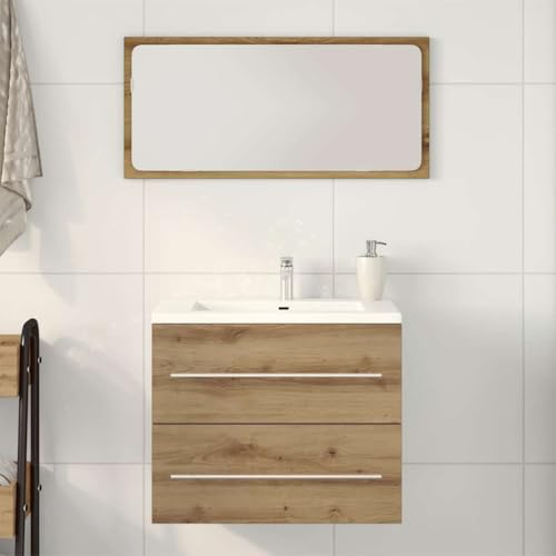 NQJIBUE Artikel-Bad-Waschbeckenunterschrank, Artisan Eiche, 60 x 38,5 x 48 cm, Holzwerkstoff, Möbelsets, Badezimmermöbel-Sets von NQJIBUE