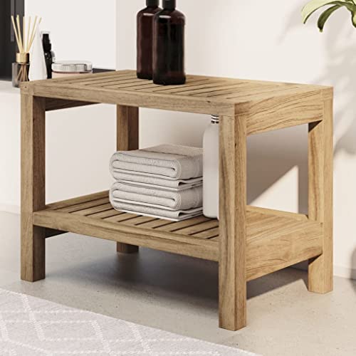 NQJIBUE Artikel-Badtisch 60x30x45cm Massivholz Teakholz Badzubehör von NQJIBUE