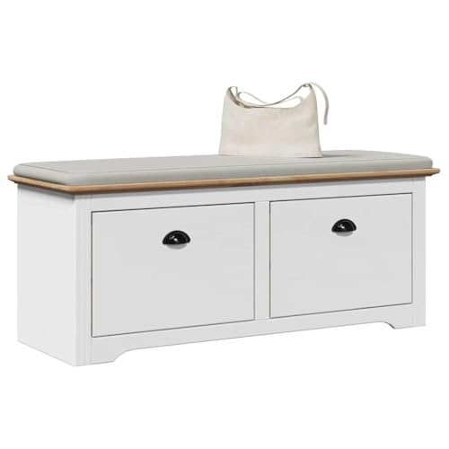 NQJIBUE Artikel-Bank BODO Weiß und Braun 114x40x45 cm, Bänke, Aufbewahrungs- & Eingangsbänke NQJIBUE Artikel-Bank BODO Weiß und Braun 114x40x45 cm, Bänke, Aufbewahrungs- & Eingangsbänke von NQJIBUE