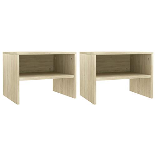 NQJIBUE Artikel-Bedside Schränke, 2 Stück, Sonoma-Eiche, 40 x 30 x 30 cm, Holzwerkstoff, Tische, Nachttische von NQJIBUE