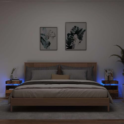 NQJIBUE Artikel-Bedside Schränke mit LED-Leuchten 2 Stück Altholz 40x39x48,5 cm Tische, Nachttische NQJIBUE Artikel-Bedside Schränke mit LED-Leuchten 2 Stück Altholz 40x39x48,5 cm Tische, Nachttische von NQJIBUE