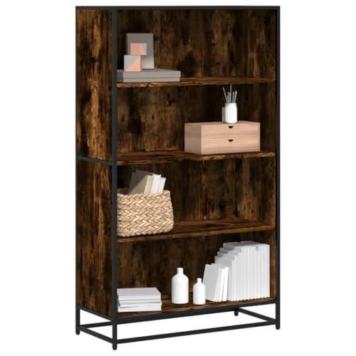 NQJIBUE Artikel-Bookcase Räuchereiche, 80,5 x 35 x 139 cm, Holzwerkstoff, Regal, Bücherregale & Standregale von NQJIBUE