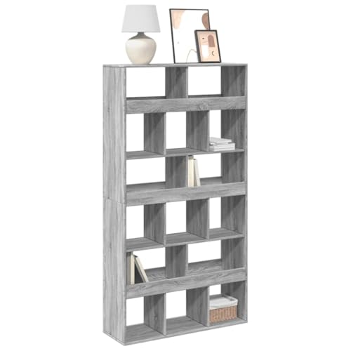 NQJIBUE Artikel-Bookcase grau Sonoma 100 x 33 x 187,5 cm Holzwerkstoff, Regal, Bücherregale & Standregale von NQJIBUE