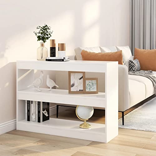 NQJIBUE Artikel-Bücherschrank/Raumteiler Weiß 100x30x72 cm | Regal, Bücherregale & Standregale von NQJIBUE