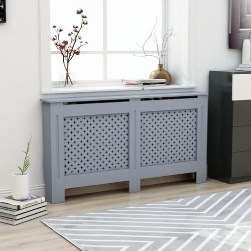 NQJIBUE Artikel-Radiatorabdeckung Anthrazit 152x19x81,5cm MDF Haushaltsgerätezubehör Heizkörper Zubehör von NQJIBUE