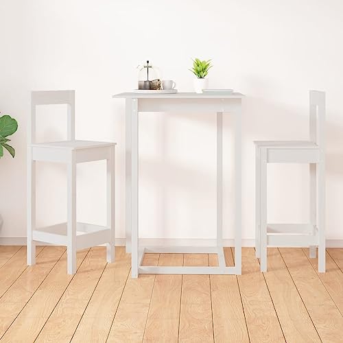 NQJIBUE Artikel-Stühle 2 Stück weiß 40 x 41,5 x 112 cm Kiefer Massivholz Stühle Küchen- & Esszimmerstühle von NQJIBUE