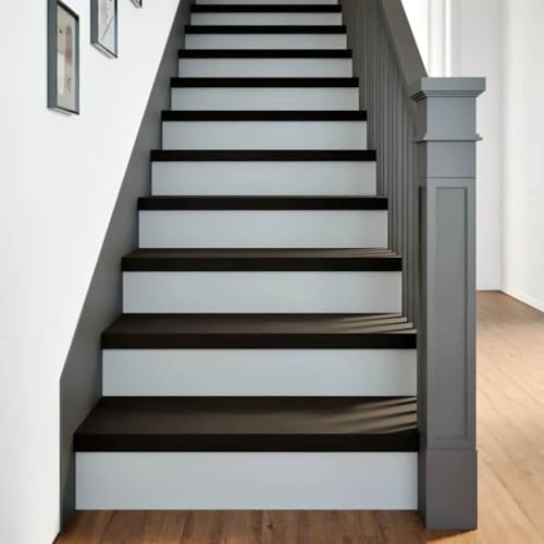 NQJIBUE Artikel-Stufenmatten 12 Stück dunkelbraun 80x30x2cm Massivholz Eiche Haushaltsbedarf Treppenmatten von NQJIBUE