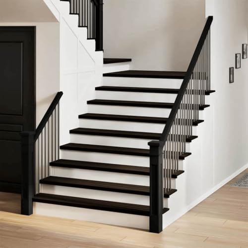 NQJIBUE Artikel-Stufenmatten 16 Stück dunkelbraun 110x30x2cm Massivholz Eiche Haushaltsbedarf Treppenmatten von NQJIBUE