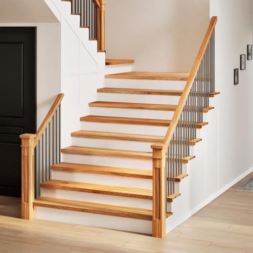 NQJIBUE Artikel-Stufenmatten 20 Stück Hellbraun 120x30x2cm Massivholz Eiche Haushaltsbedarf Treppenmatten von NQJIBUE