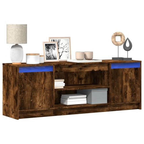 NQJIBUE Artikel-TV-Schrank mit LED Räuchereiche, 139,5 x 34 x 50 cm, Holzwerkstoff, Unterhaltungszentren & TV-Ständer NQJIBUE Artikel-TV-Schrank mit LED Räuchereiche, 139,5 x 34 x 50 cm, Holzwerkstoff, Unterhaltungszentren & TV-Ständer von NQJIBUE
