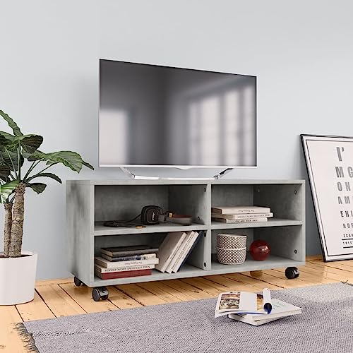 NQJIBUE Artikel-TV-Schrank mit Rollen, Betongrau, 90 x 35 x 35 cm, Holzwerkstoff, Unterhaltungszentren & TV-Ständer NQJIBUE Artikel-TV-Schrank mit Rollen, Betongrau, 90 x 35 x 35 cm, Holzwerkstoff, Unterhaltungszentren & TV-Ständer von NQJIBUE
