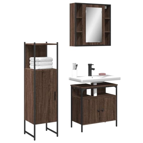 NQJIBUE Artikel: 3-teiliges Badezimmerschrank-Set, braunes Eichenholz, Möbelsets, Badezimmermöbel-Sets NQJIBUE Artikel: 3-teiliges Badezimmerschrank-Set, braunes Eichenholz, Möbelsets, Badezimmermöbel-Sets von NQJIBUE