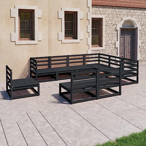 NQJIBUE Artikel: 9-teiliges Garten-Lounge-Set, schwarz, massives Kiefernholz, Outdoor-Möbel-Sets NQJIBUE Artikel: 9-teiliges Garten-Lounge-Set, schwarz, massives Kiefernholz, Outdoor-Möbel-Sets von NQJIBUE