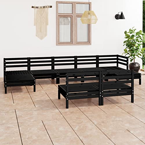 NQJIBUE Artikel: 9-teiliges Garten-Lounge-Set, schwarzes Massivholz, Kiefer, Outdoor-Möbel-Sets NQJIBUE Artikel: 9-teiliges Garten-Lounge-Set, schwarzes Massivholz, Kiefer, Outdoor-Möbel-Sets von NQJIBUE