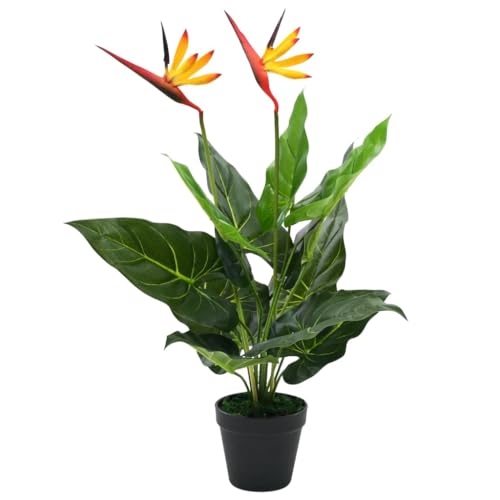 NQJIBUE Artikel: Künstliche Strelitzia Reginae Pflanze Paradiesvogel 66 cm Dekor Kunstflora von NQJIBUE