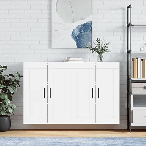 NQJIBUE Artikel: Wandschränke, 2 Stück, weißes Holzwerkstoff, Schränke und Aufbewahrung, Buffets und Sideboards von NQJIBUE