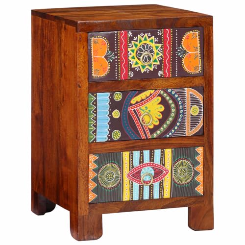 NQJIBUE Artikelschrank 40x40x60 cm Massivholz Akazie Tisch Nachttisch von NQJIBUE